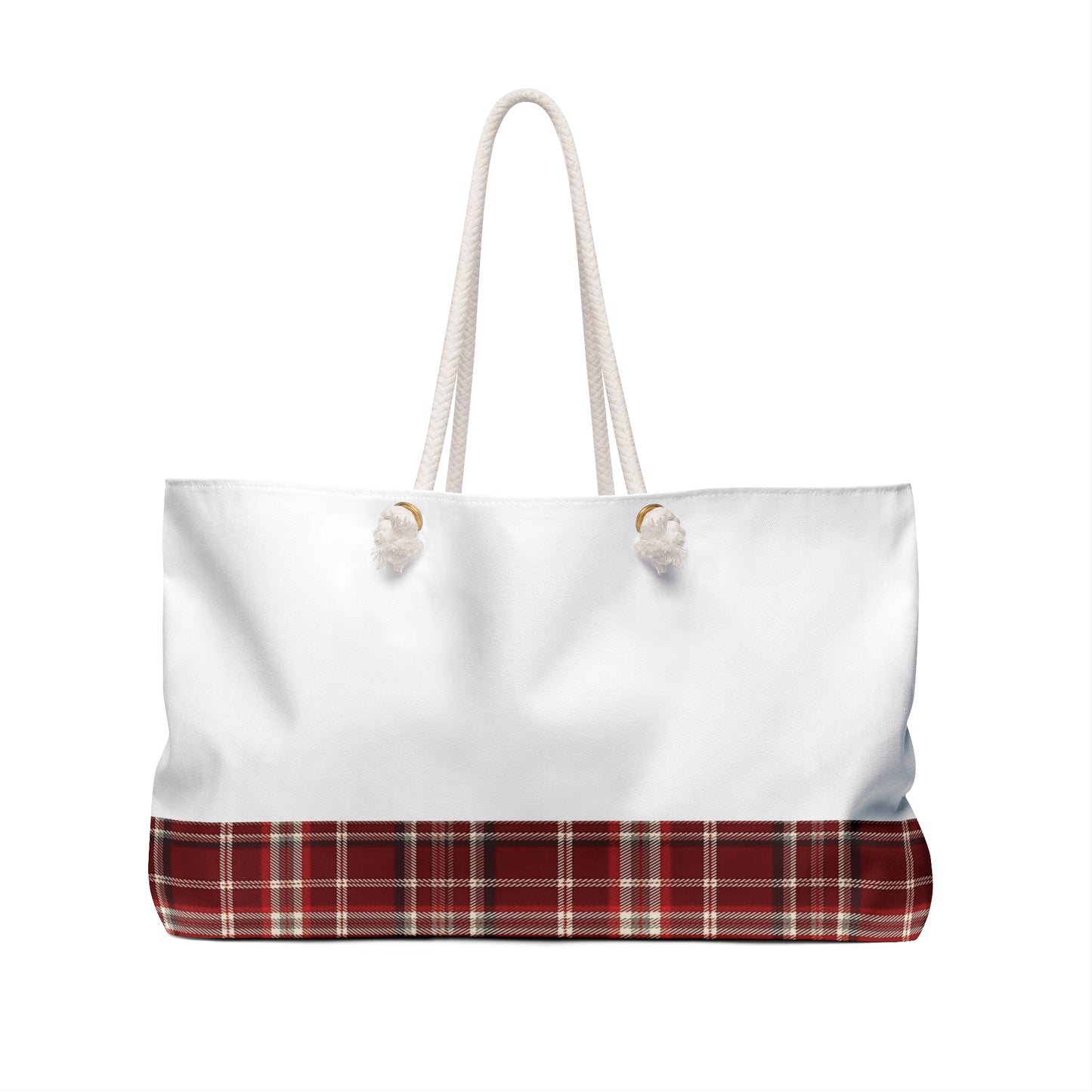 Plaid Print Weekender Tote Bag - Lower Bottom Print