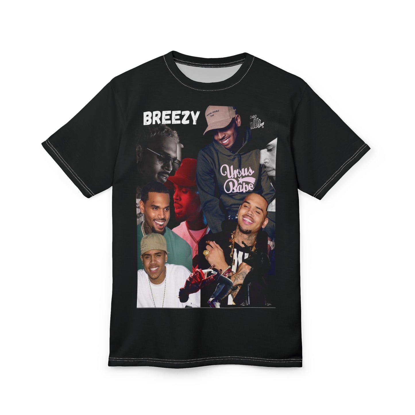 Chris Brown Graphic Print Unisex Cut & Sew Tee (AOP) - Breezy