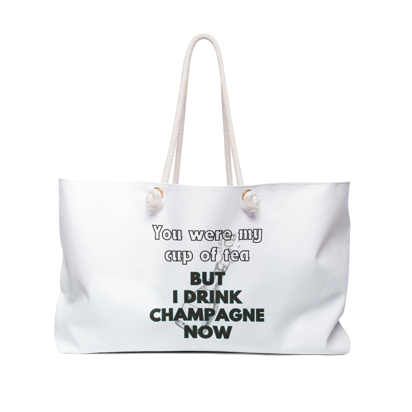 Sassy Champagne Print Weekender Bag, Woman Print Bag