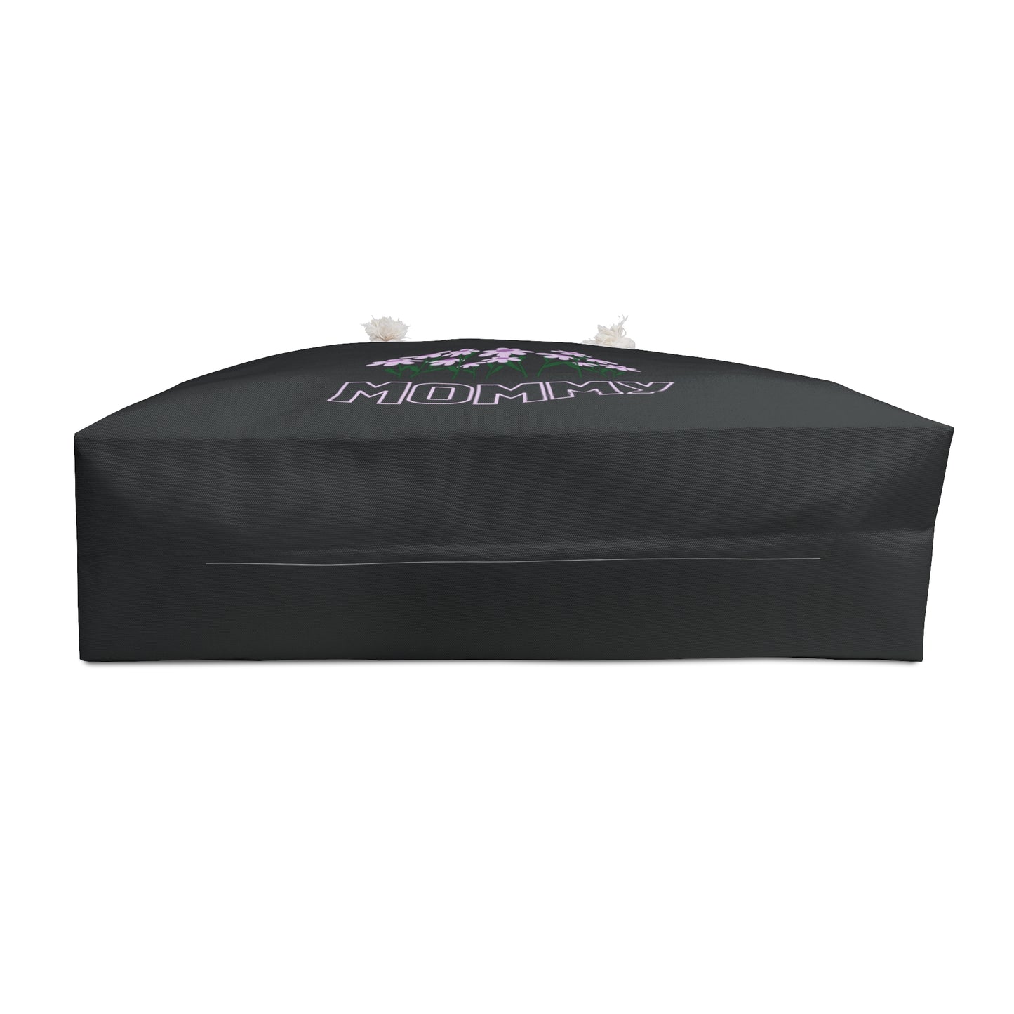 Black Mommy Print Weekender Bag, Floral Print Bag