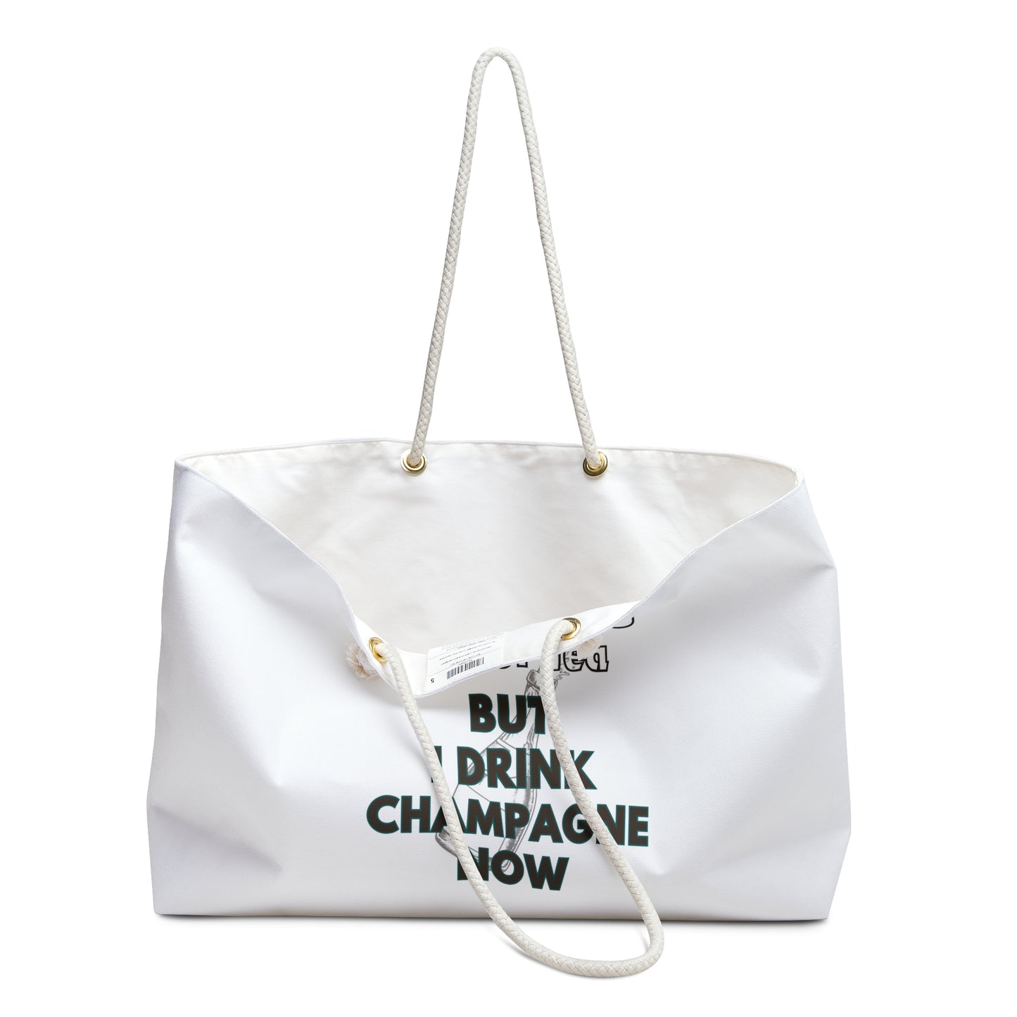 Sassy Champagne Print Weekender Bag, Woman Print Bag