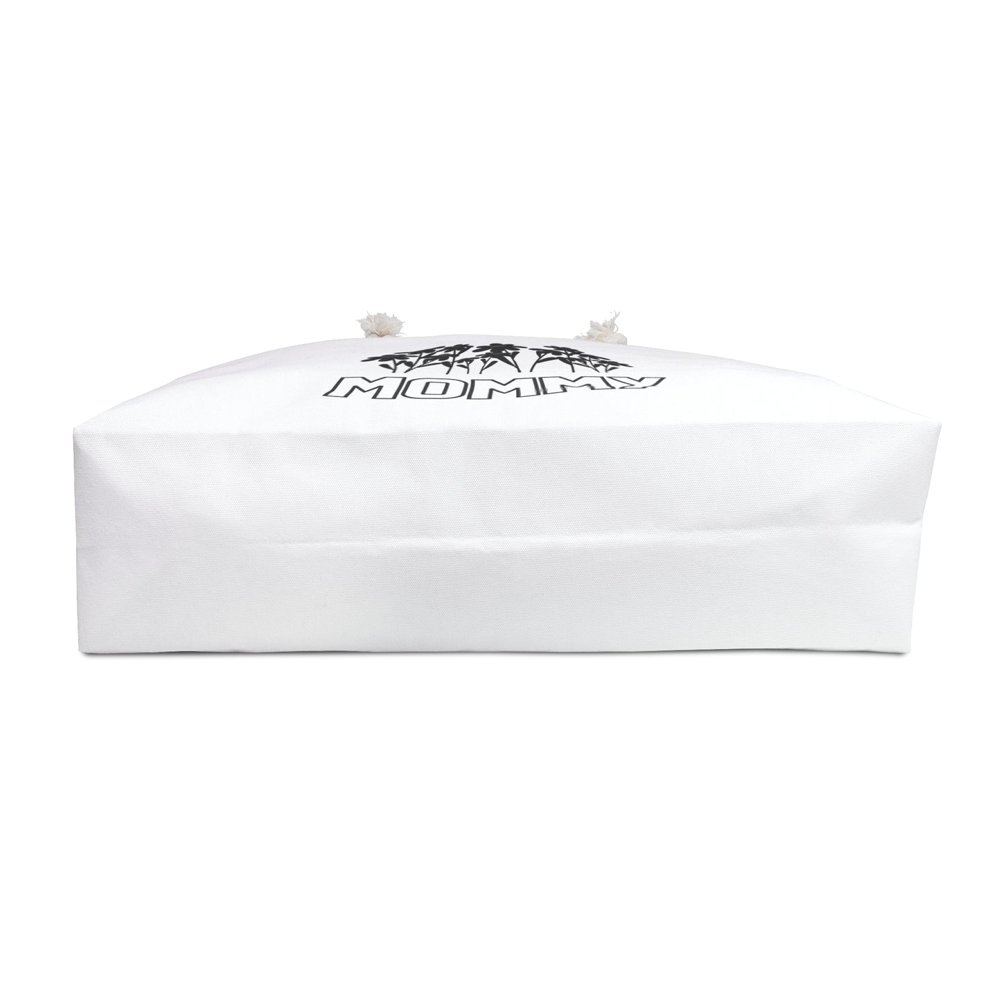 White Mommy Print Weekender Bag, Floral Print Bag