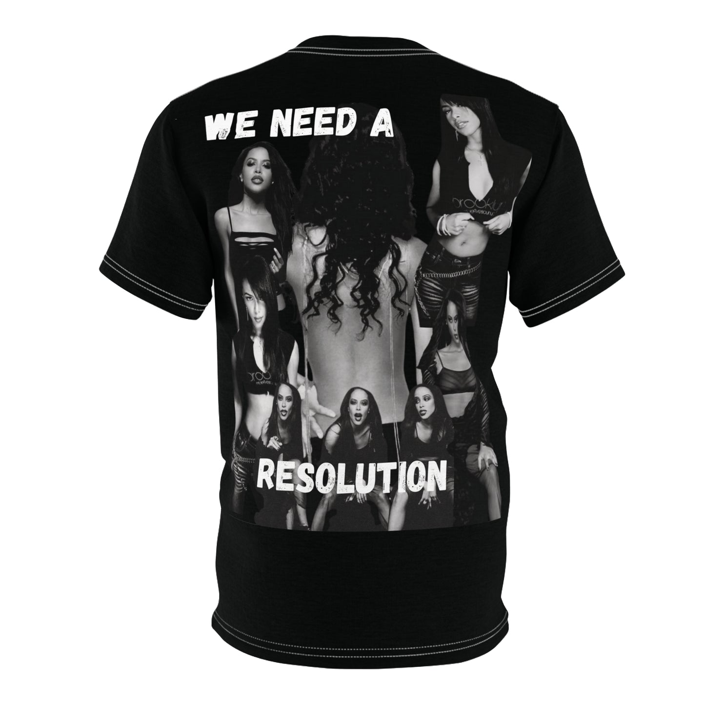 Aaliyah Graphic Print Unisex Cut & Sew Tee (AOP)- We Need A Resolution