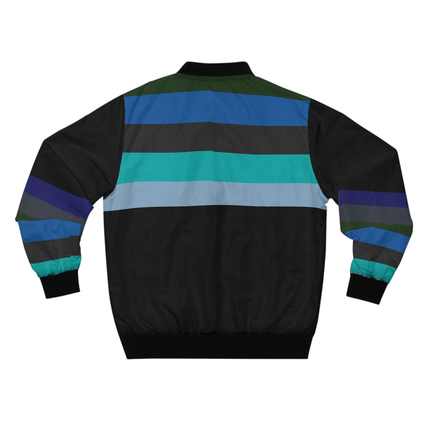 Men's Striped Blue Bomber Jacket