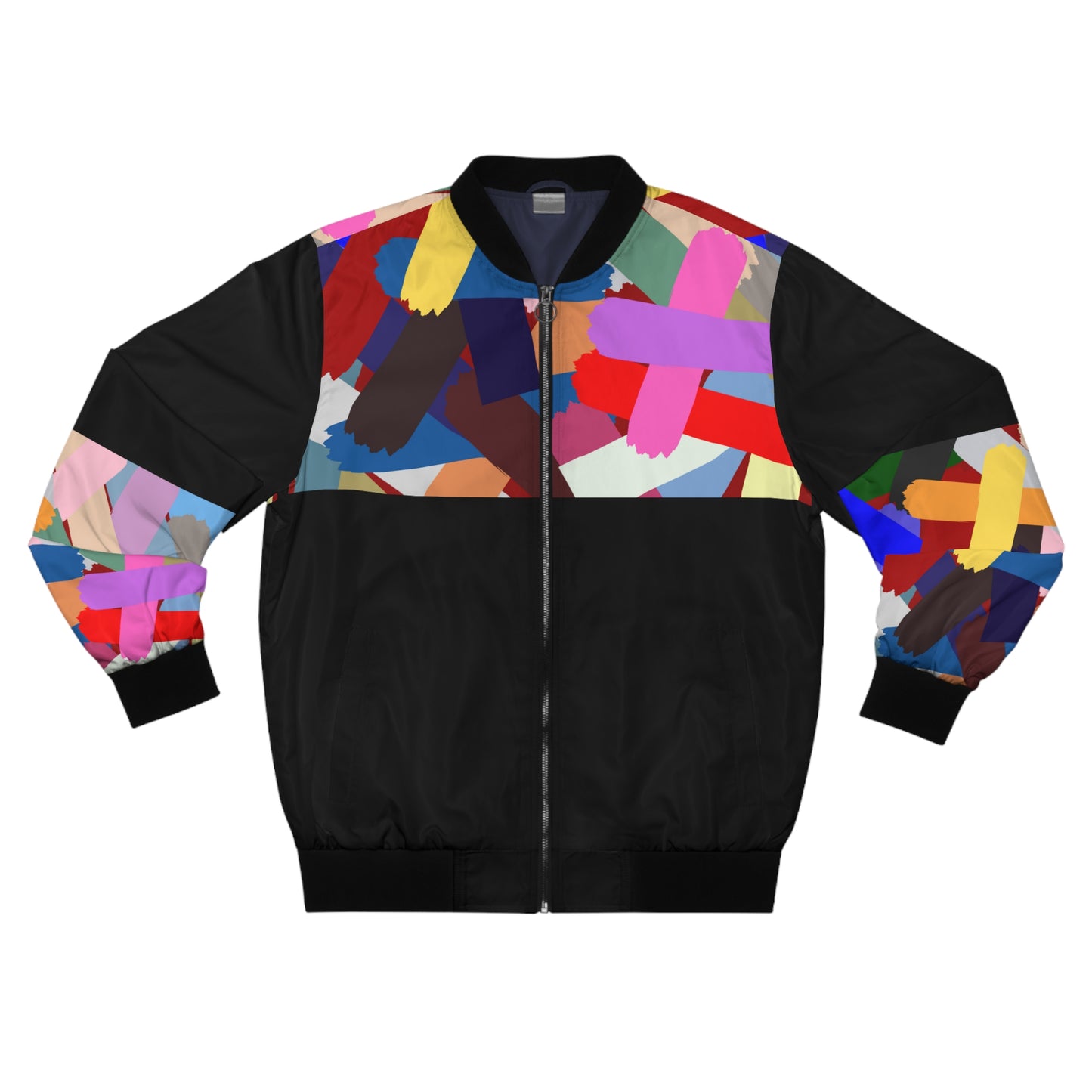 Color Block Classic Men's Bomber Jacket - Retro Jacket
