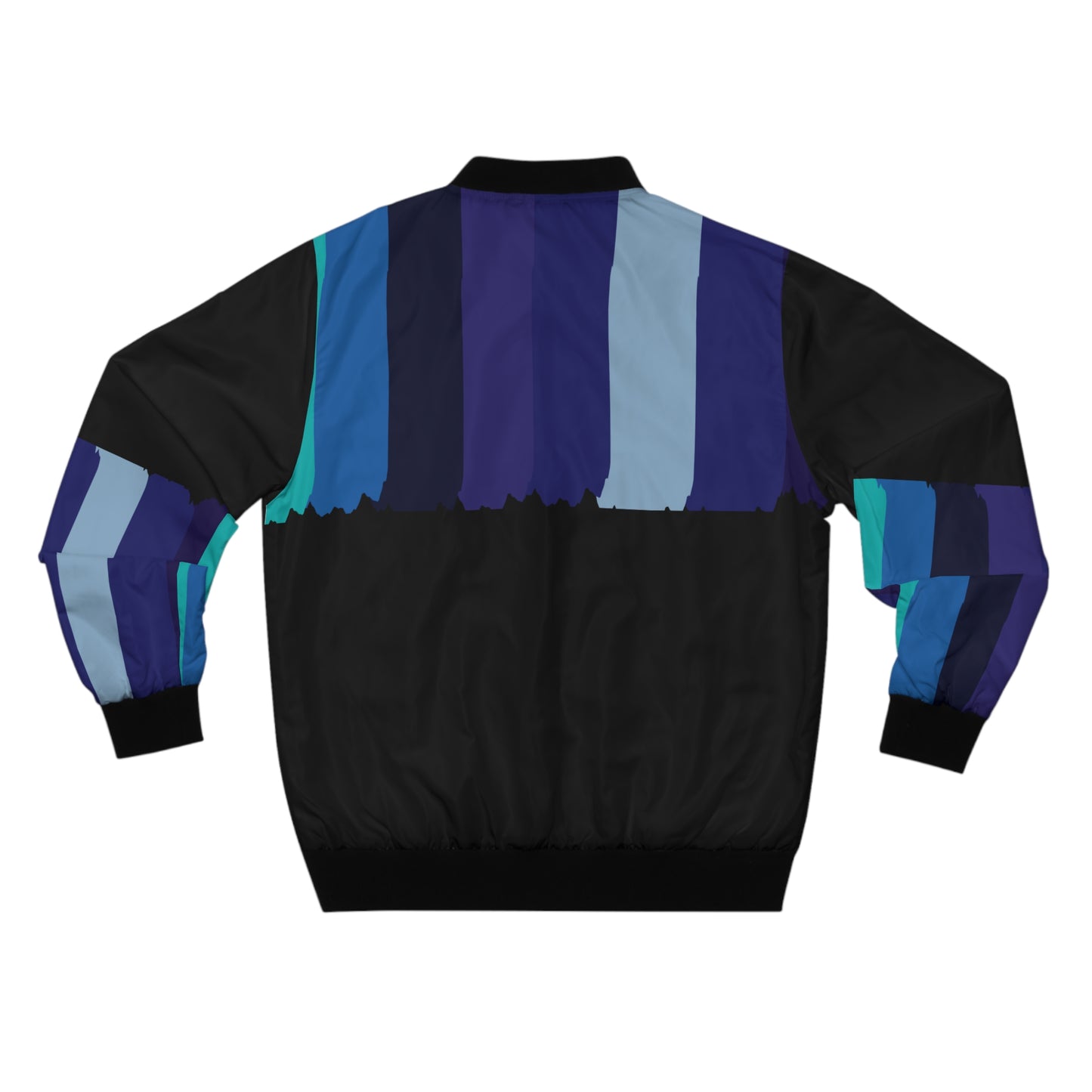 Men's Stripped Blue Bomber Jacket