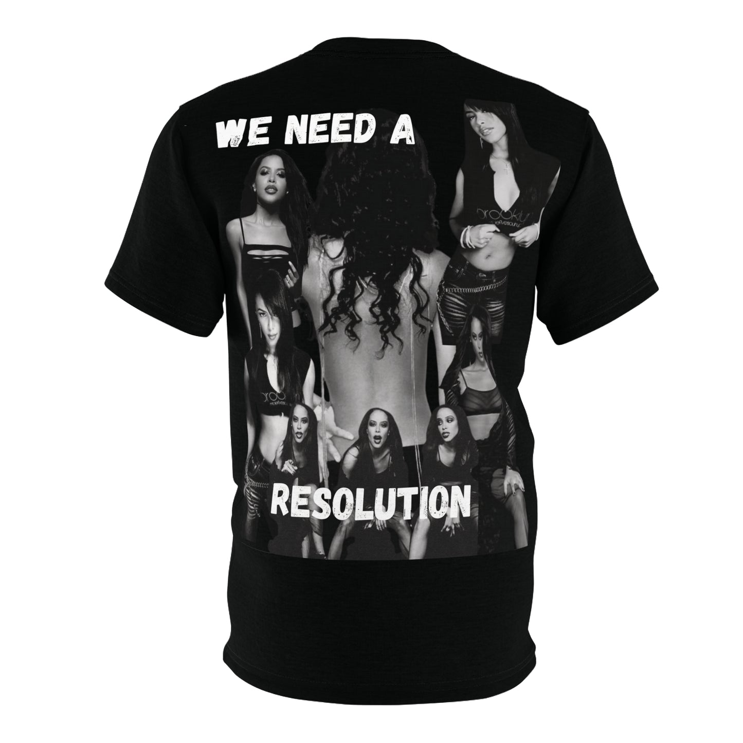 Aaliyah Graphic Print Unisex Cut & Sew Tee (AOP)- We Need A Resolution