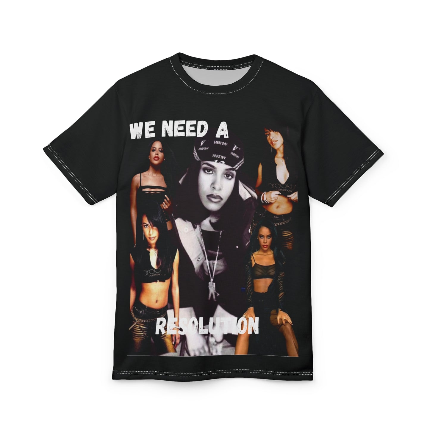 Aaliyah Graphic Print Unisex Cut & Sew Tee (AOP) - We Need A Resolution