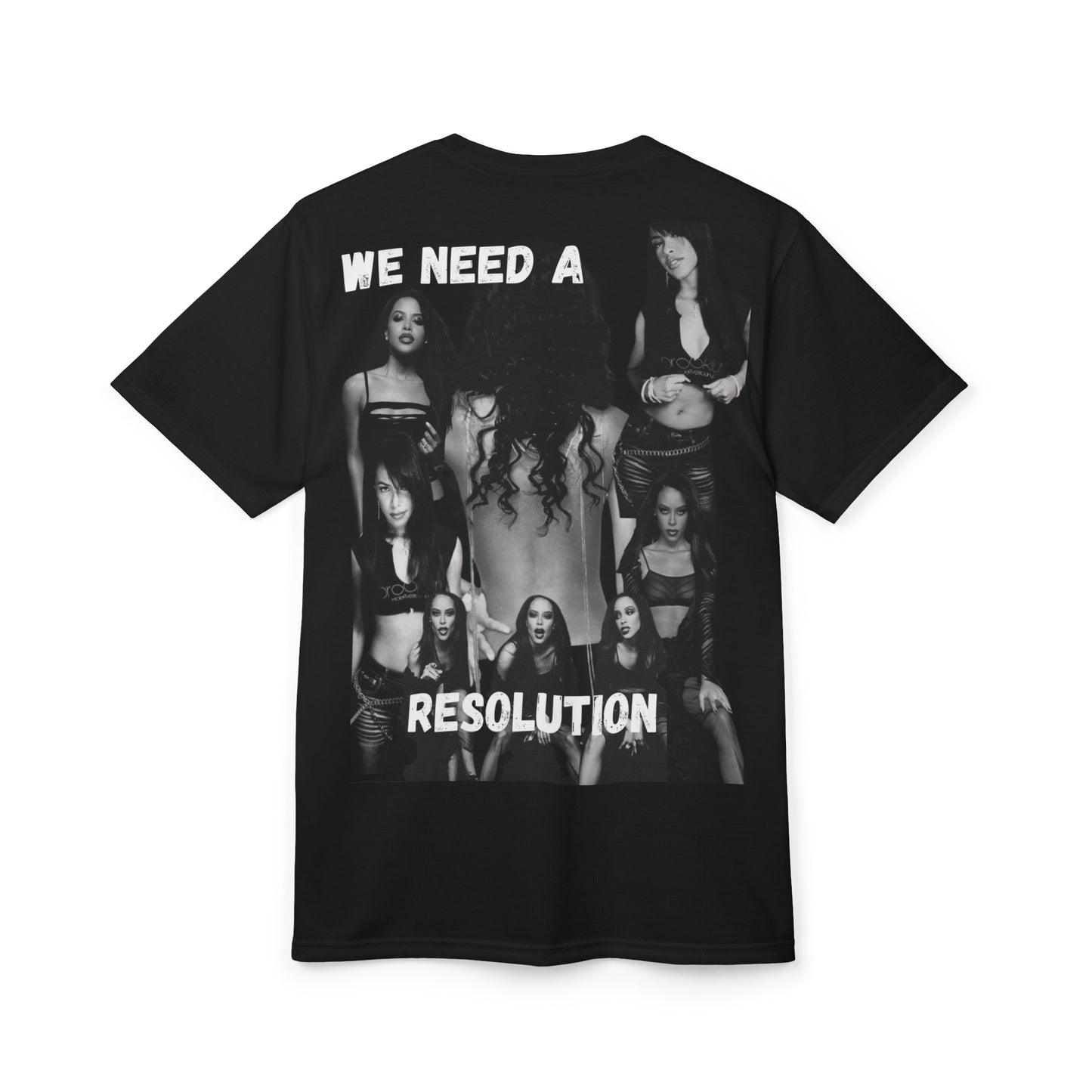 Aaliyah Graphic Print Unisex Cut & Sew Tee (AOP)- We Need A Resolution