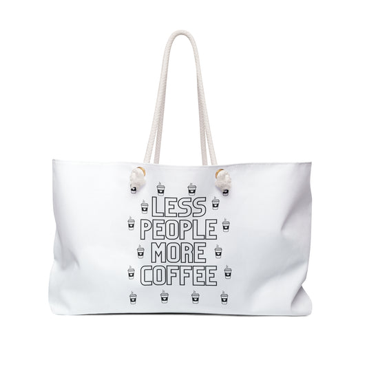 White Coffee Lover Print Weekender Bag, Manifest That Sh*t Print Bag