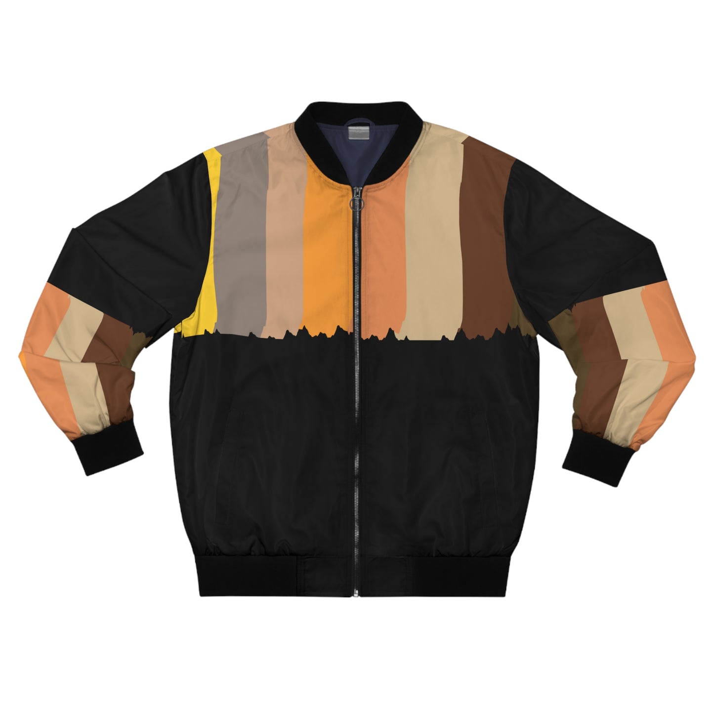 Striped Men's Bomber Jacket (AOP)