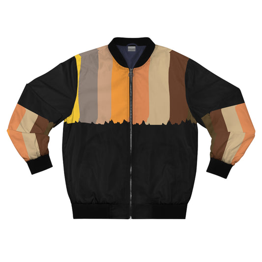 Striped Men's Bomber Jacket (AOP)