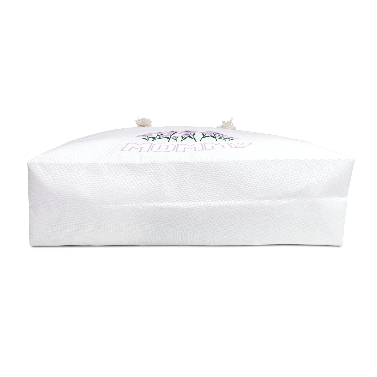White Colourful Mommy Print Weekender Bag, Floral Print Bag