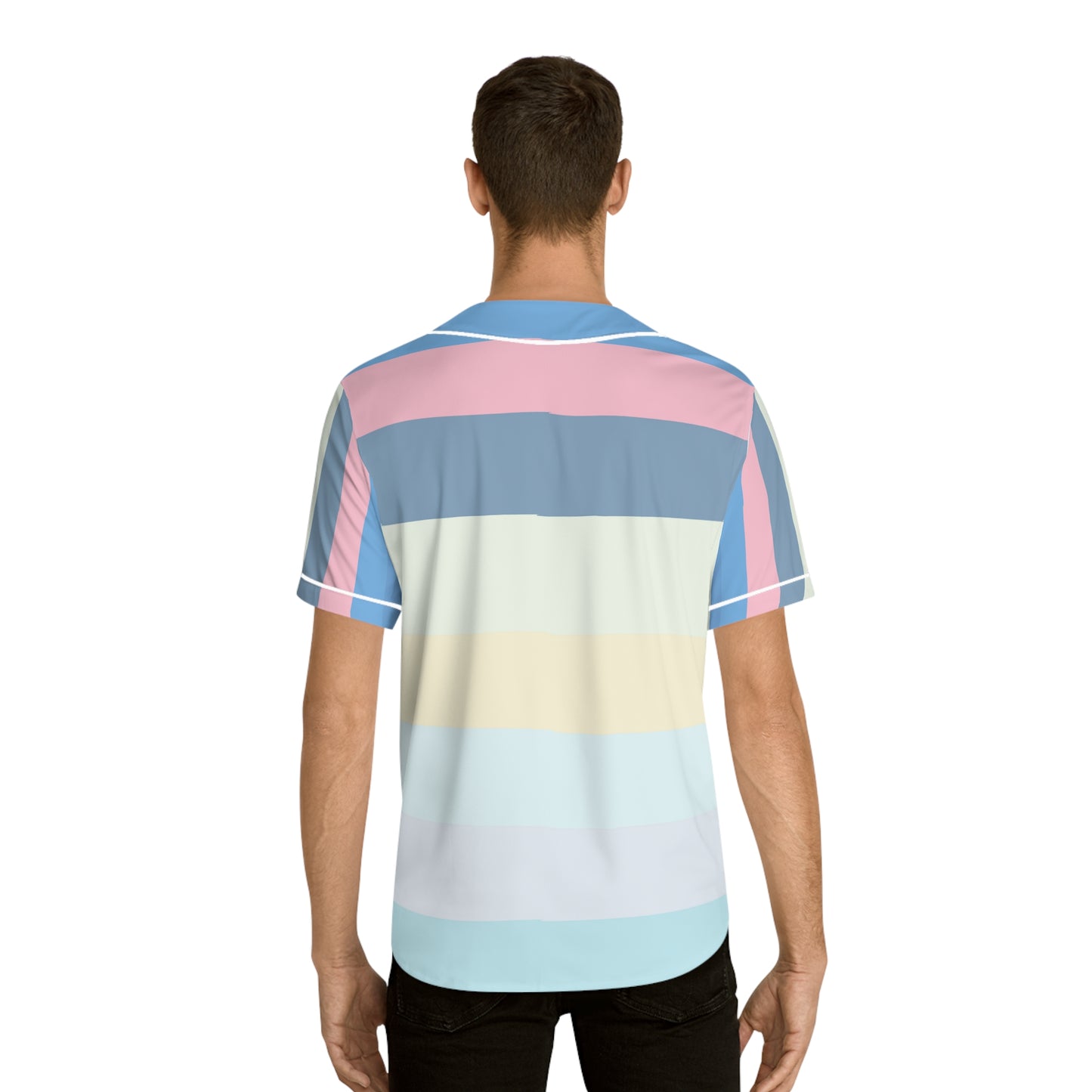 Striped Men's Baseball Jersey (AOP)