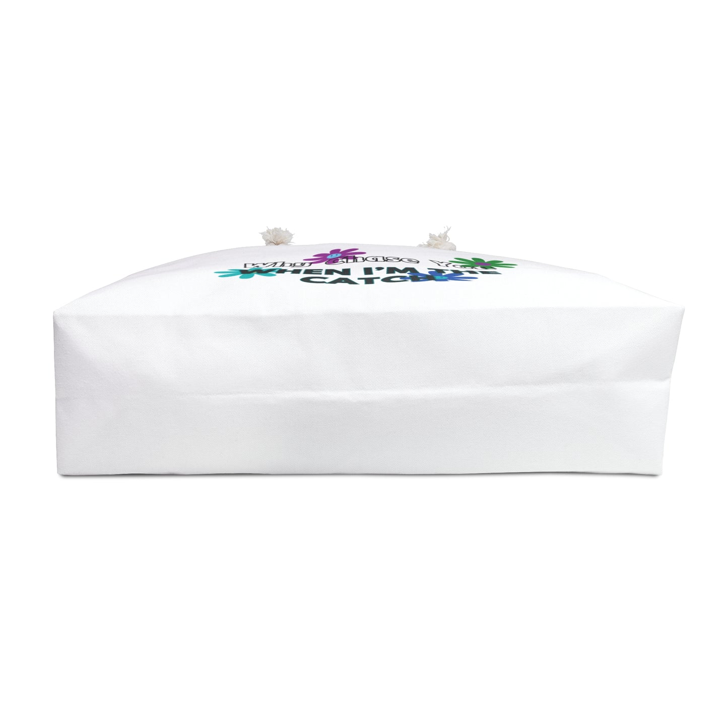 Why Chase You When I’m The Catch Print Weekender Bag, Woman Print Bag
