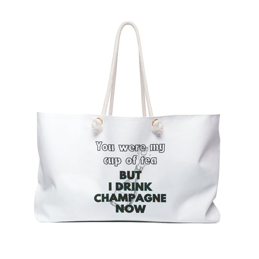 Sassy Champagne Print Weekender Bag, Woman Print Bag