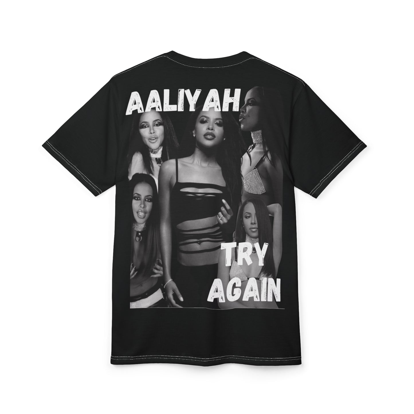 Aaliyah Graphic Print Unisex Cut & Sew Tee (AOP) - Try Again