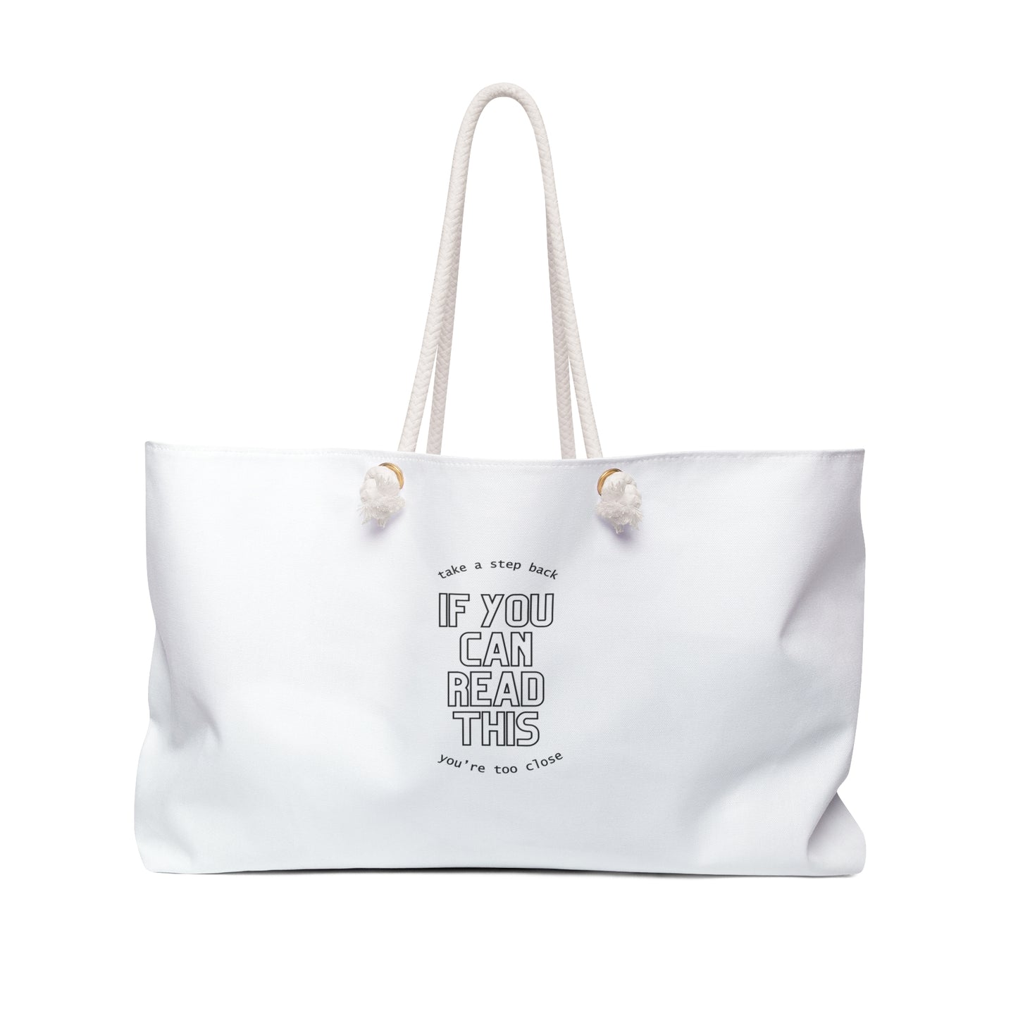 White Cheeky Print Weekender Bag,