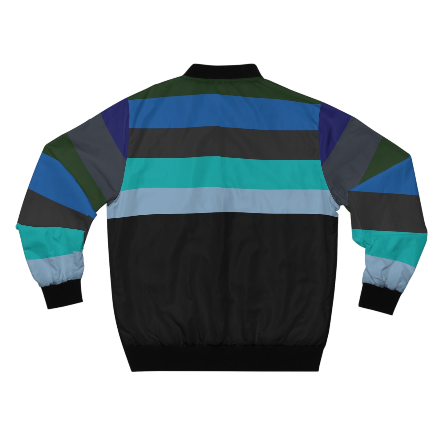 Men's Striped Blue Bomber Jacket (AOP)