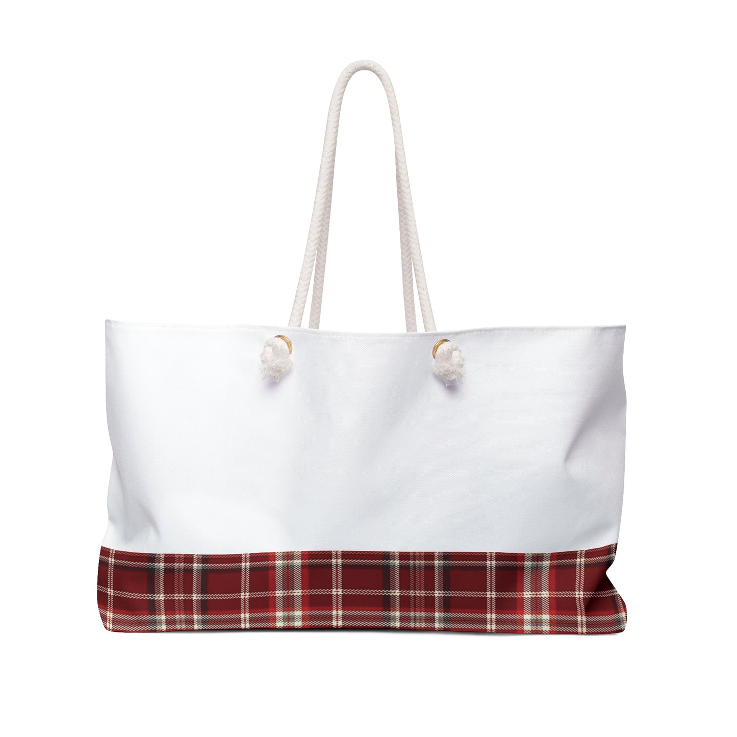 Plaid Print Weekender Tote Bag - Lower Bottom Print