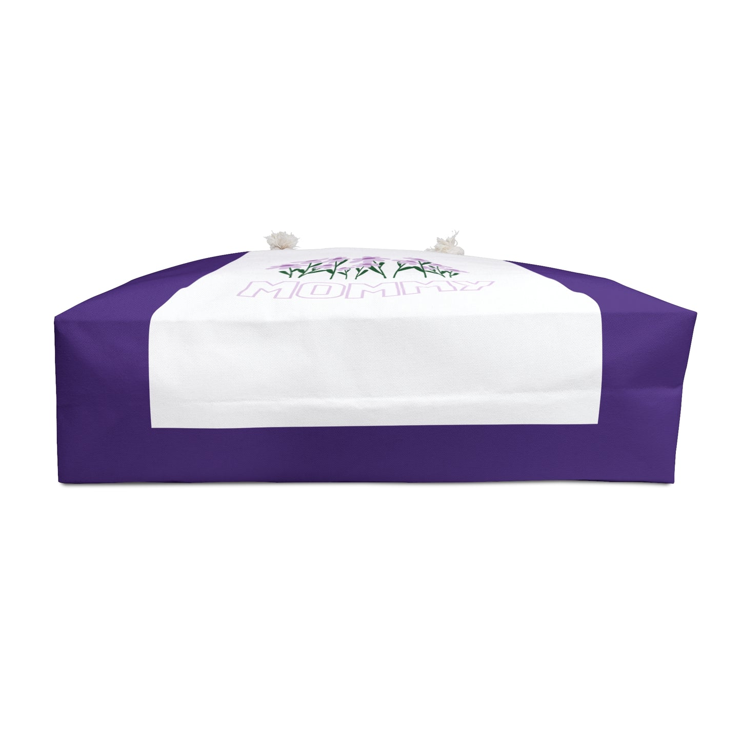 Purple & White Colourful Mommy Print Weekender Bag, Floral Print Bag