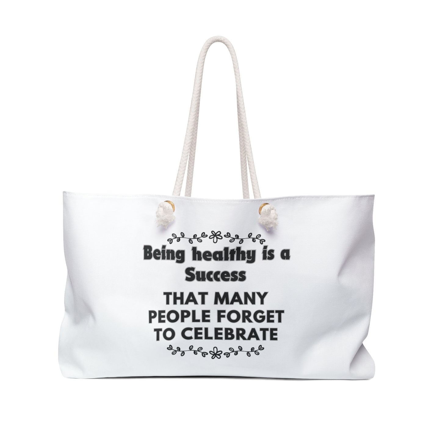 Celebrating Health Print Weekender Bag, Woman Print Bag