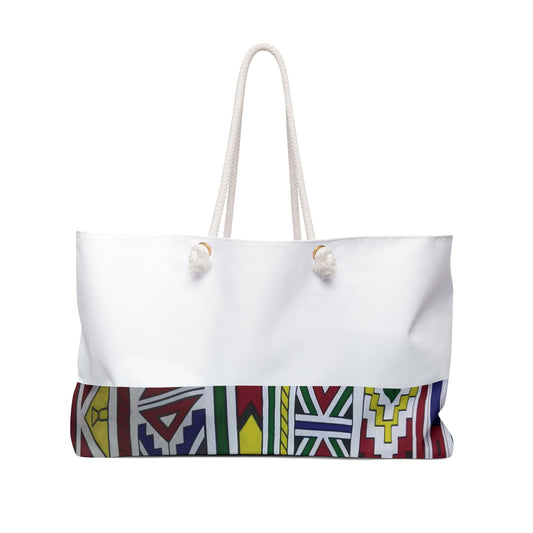 African Print Weekender Tote Bag - Lower Bottom Print