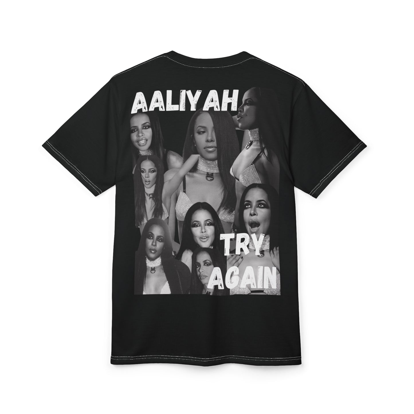 Aaliyah Graphic Print Unisex Cut & Sew Tee (AOP)- Try Again