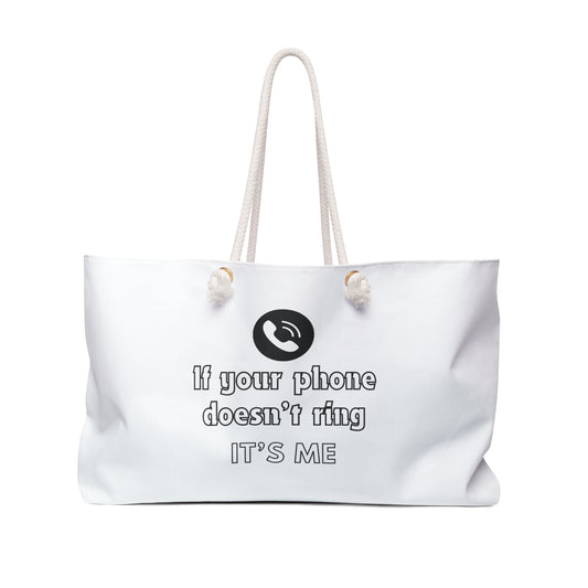 Sassy Phone Print Weekender Bag, Woman Print Bag