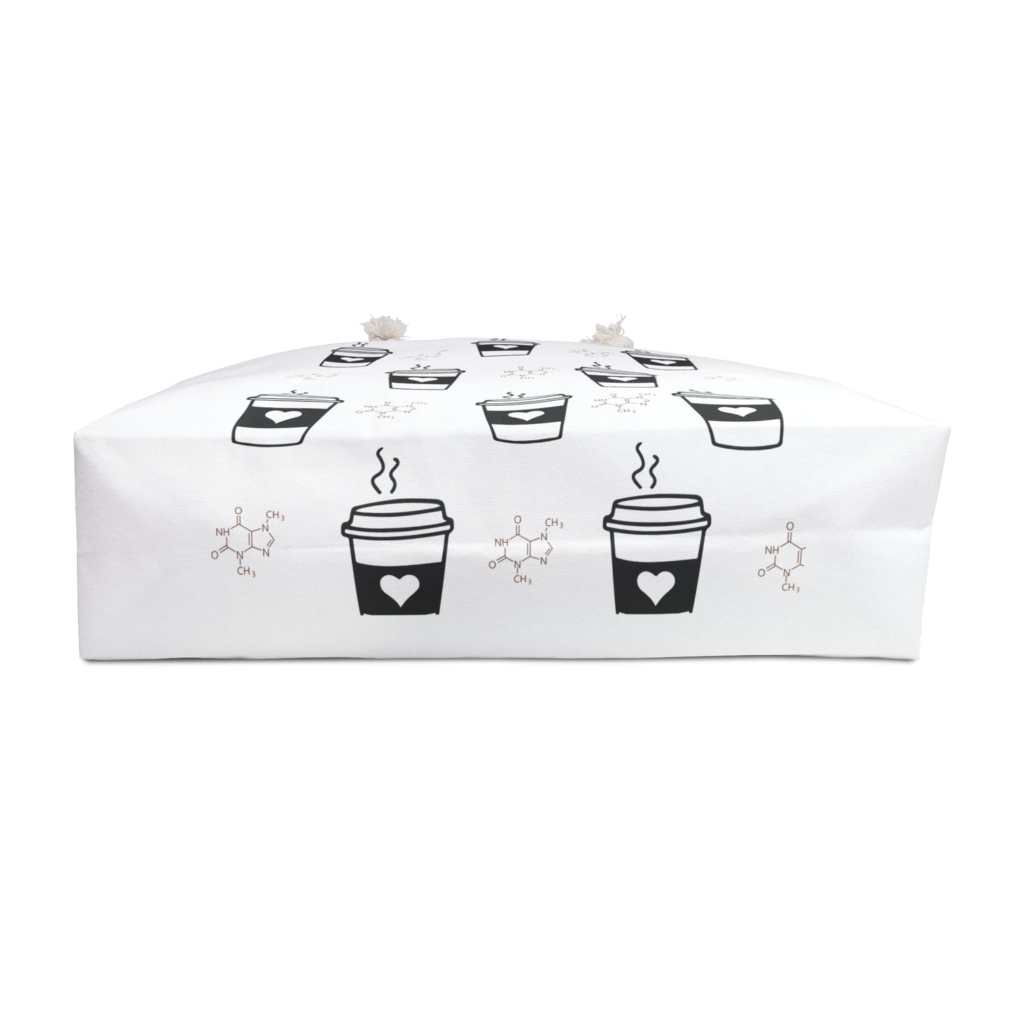 White Coffee Lover Print Weekender Bag