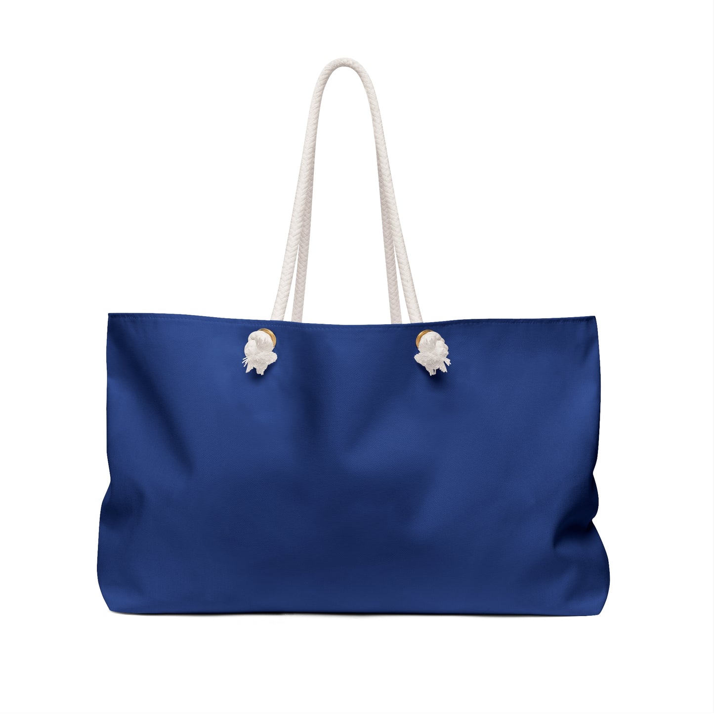 Dark Blue & White Colourful Mommy Print Weekender Bag, Floral Print Bag