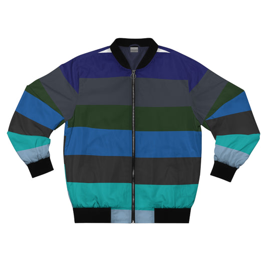 Men's Striped Bomber Jacket - Retro Jacket