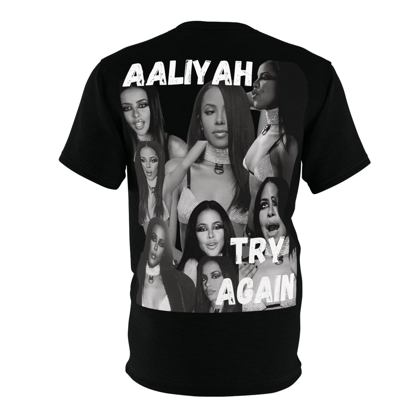 Aaliyah Graphic Print Unisex Cut & Sew Tee (AOP)- Try Again
