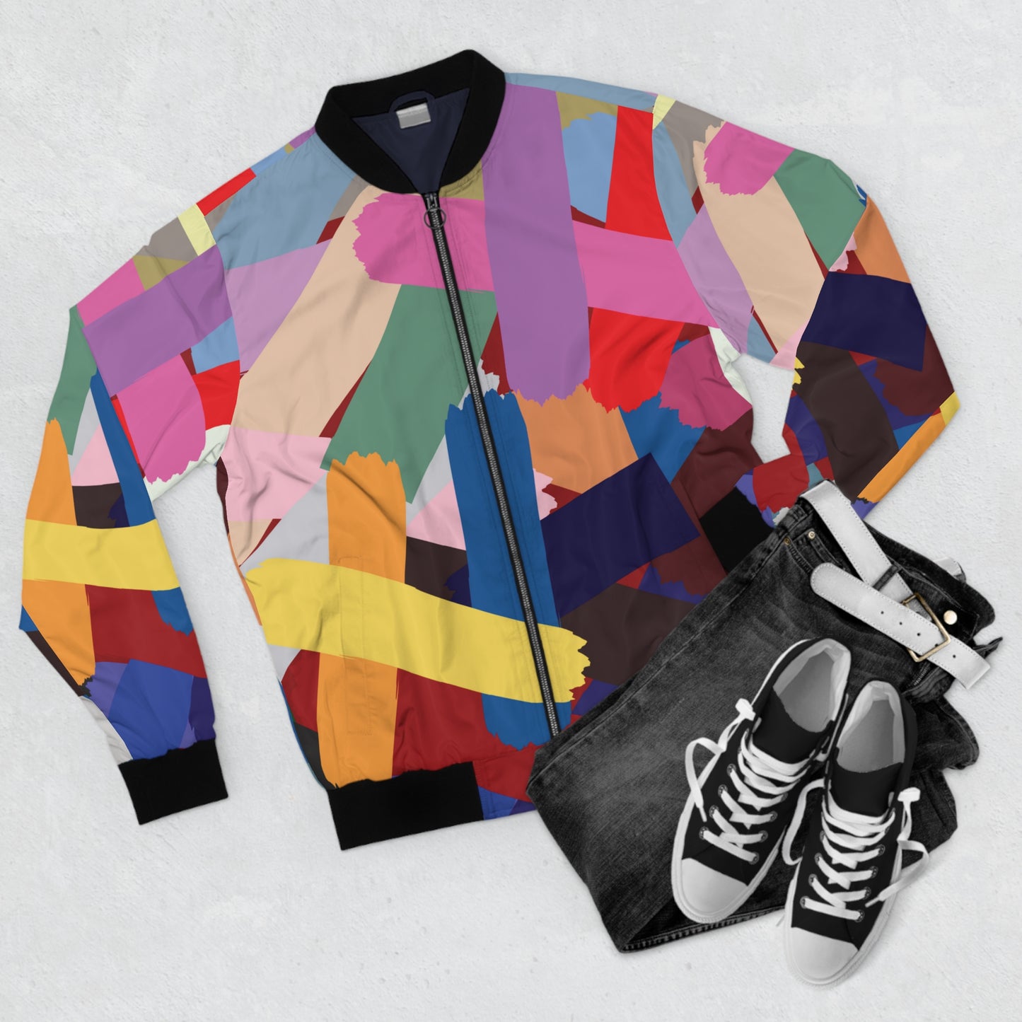 Color Block Classic Men's Bomber Jacket