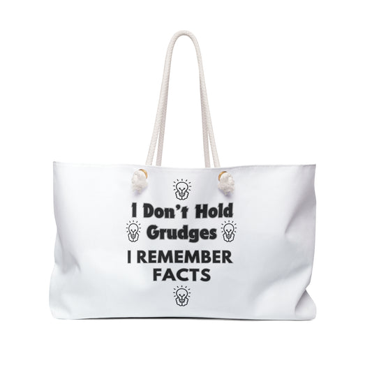 Hold No Grudges Print Weekender Bag, Woman Print Bag